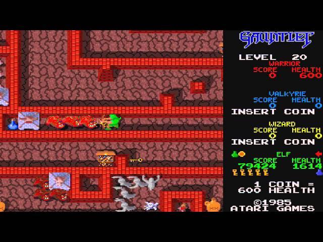 1985 Gauntlet Arcade Old School game Playthrough Retro games