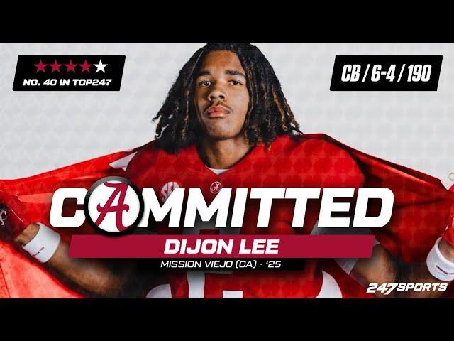 WATCH: 4-star CB Dijon Lee commits to Alabama LIVE on 247Sports