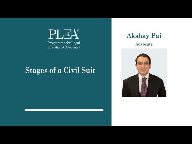 Stages of a Civil Suit by Akshay Pai