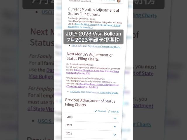 #移民消息 7月2023年绿卡排期榜已出。还有排期吗⁉️