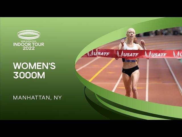 Alicia Monson breaks Millrose meeting record over 3000m | World Indoor Tour Gold Manhattan 2022