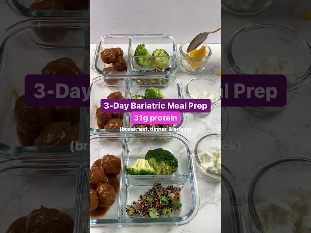 3-Day Bariatric Meal Prep | quick bariatric recipes #gastricsleevediet #gastricbypassdiet #wlsfood