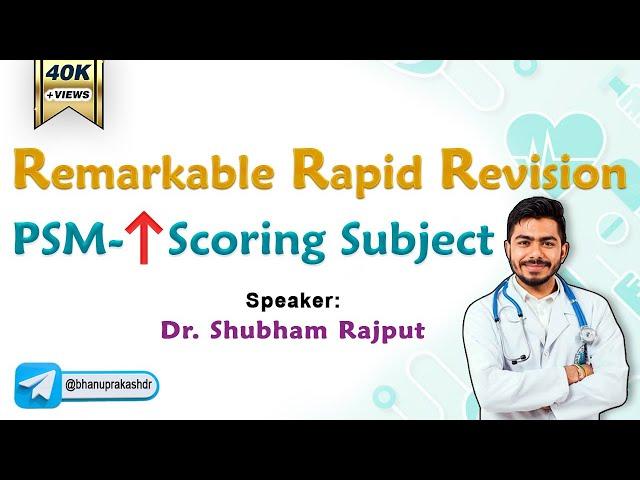 PSM (preventive and social medicine) Rapid Revision: Remarkable Rapid Revision series #FMGejan2023