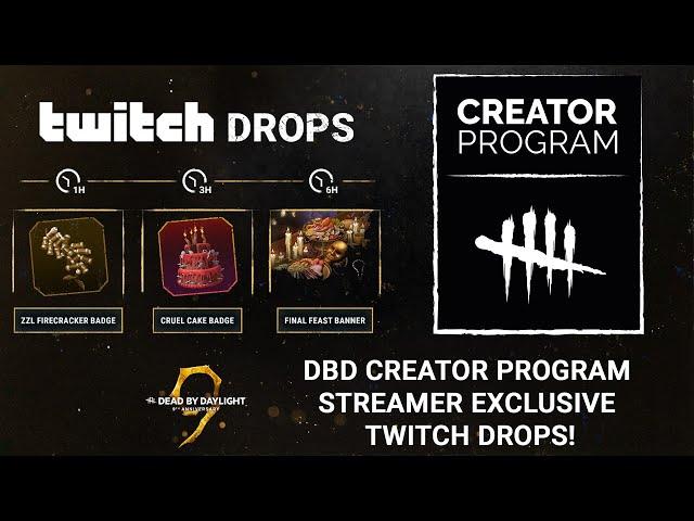 DEAD BY DAYLIGHT CONTENT CREATOR PROGRAM EXCLUSIVE TWITCH DROPS! 9th ANNIVERSARY FINAL MASQUERADE!
