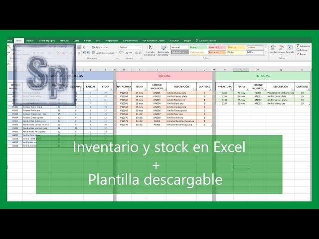 Excel - How to inventory and control stock. Entrances and exits. HD Spanish tutorial