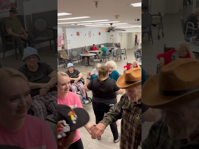 Dancing with an old school audience #seniorfun #senioractivities #seniorliving