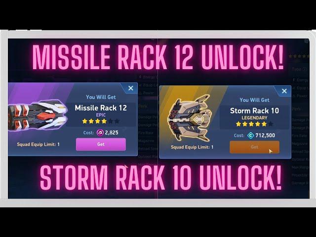 Storm Rack 10, Missile Rack 12 unlock! : Mech Arena