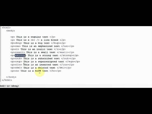 html Text styles & formatting tutorial