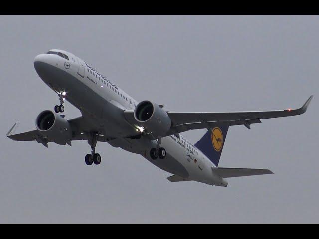 4K | 2nd Lufthansa AIRBUS A320neo | Take off at Airbus Plant Hamburg