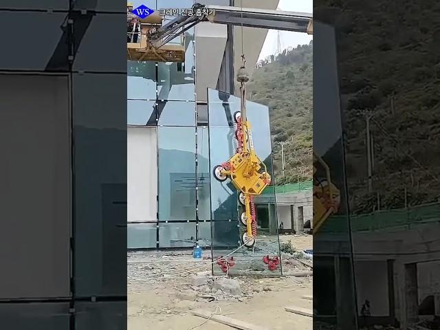 [우성테크] "크레인 진공 흡착기" #산업용기계 전기 유리 흡입 컵 리프팅 슬링 벽 호이스팅 무선 배터리 대형 공사 건축 운반 타일 플립 철판 금속 압착 90도 360도 회전 틸팅