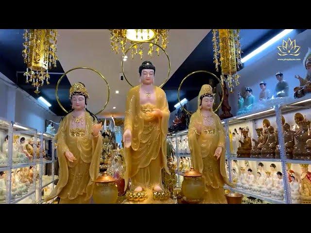 Showroom Tượng Phật Bồ Tát Cao Cấp Trang Nghiêm, Tượng Thờ Đồng, Gỗ, Đá, Lưu Ly, Composite