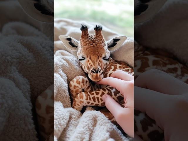 Long-Necked Wonder: Baby Giraffe’s Peaceful Sleep Touches Souls!