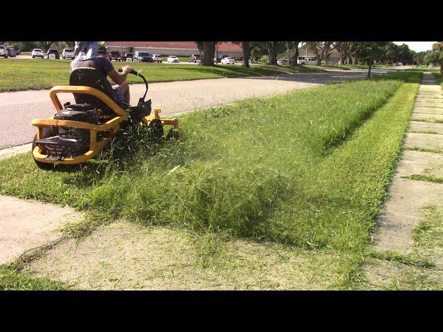 Mowing Tall Thick Grass 18 Cub Cadet ZT1 Wide Open