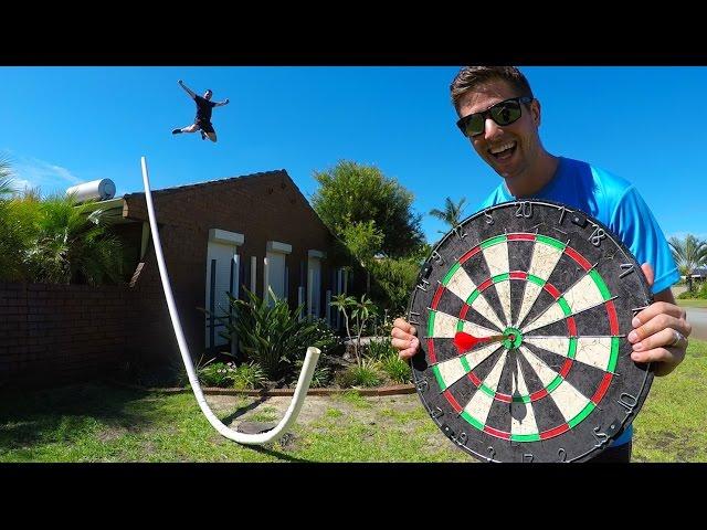 IMPOSSIBLE DARTS BULLSEYE! (WITH HUGE PIPE) | How Ridiculous