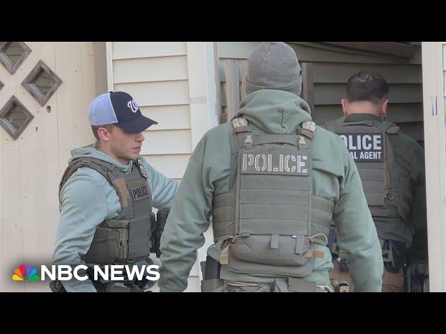 Federal agents seen taking part in a suspected ICE raid in Boston