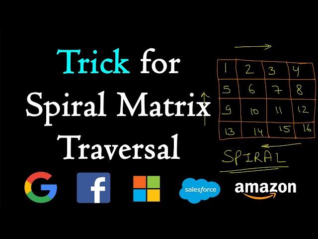 Trick for spiral matrix traversal