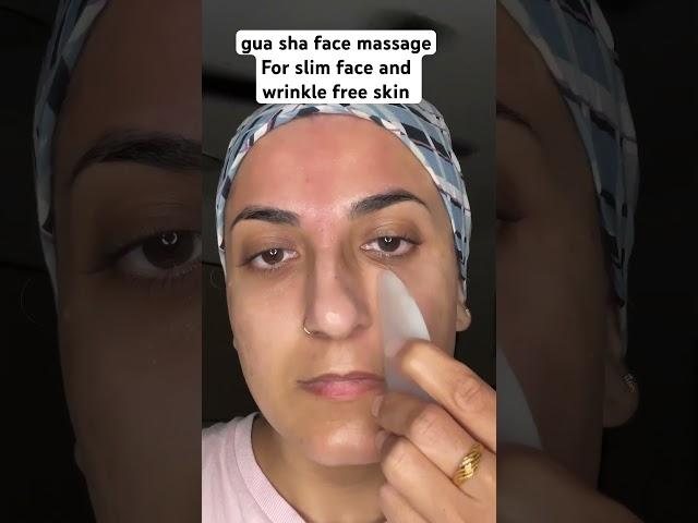 gua sha face massage for young looking skin and slim face #guashafacelift #guasha #youtubeshorts