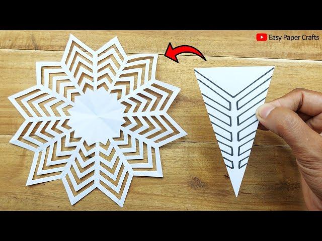 Paper Cutting Design ️ How to Make Paper Snowflake For Christmas Decorations  Easy Paper Crafts