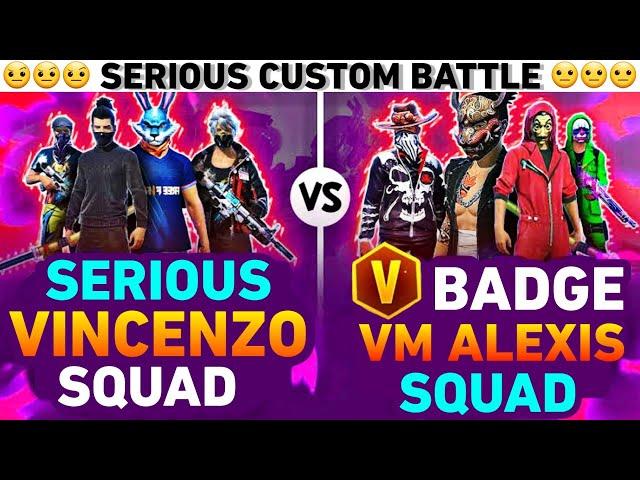 Serious VINCENZO with His Squad VS Ⓥ BADGE VM Alexis Squad Clash Squad Custom Challenge