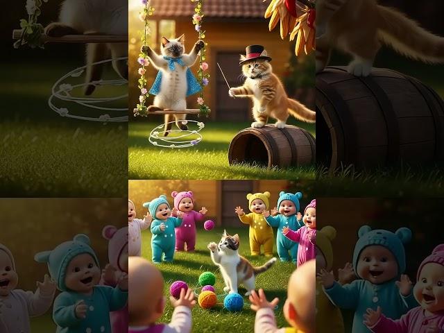 Kitten Trapeze Artists & Tiny Conductors! (Baby Audience LOVES It!)