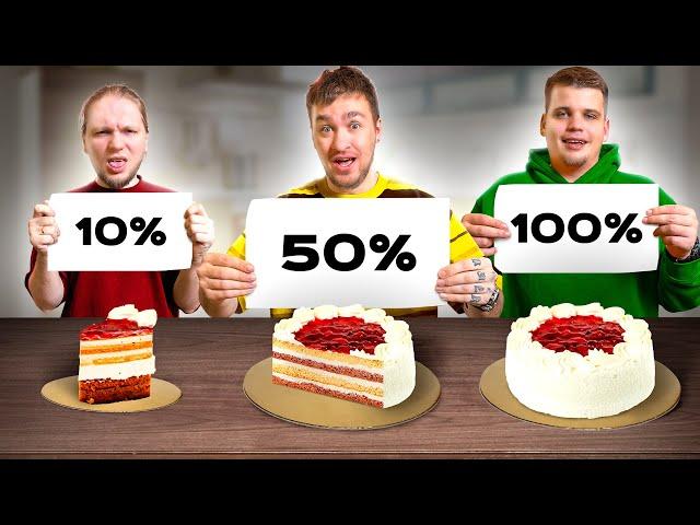 10% VS 50% VS 100% от ЕДЫ ЧЕЛЛЕНДЖ!