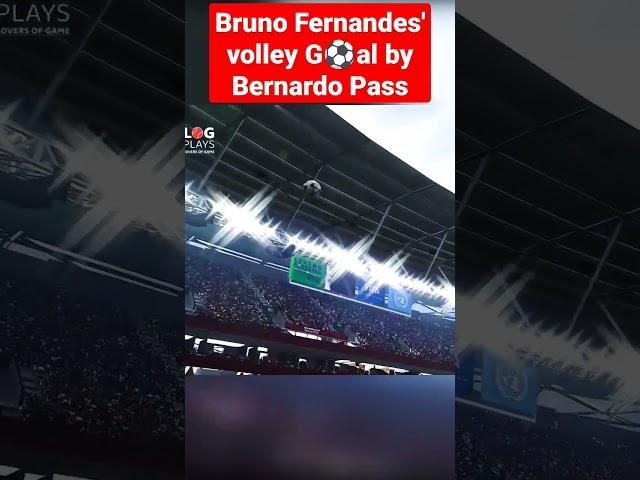 Bruno Fernandes scoring volley Goal from Bernardo Silva's pass #shorts