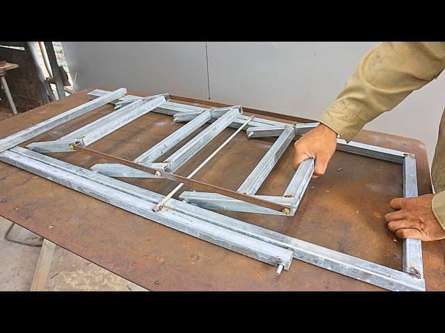 Great idea on how to make a smart 3-step folding ladder/ DIY metal folding ladder