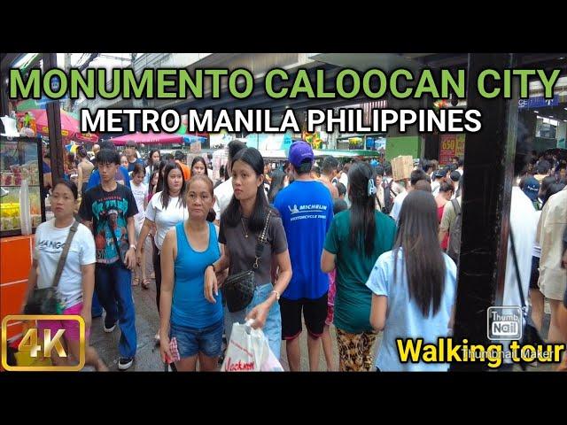 Street Scene in Monumento|Blockbuster Walk at Monumento Caloocan City Philippines [4K]