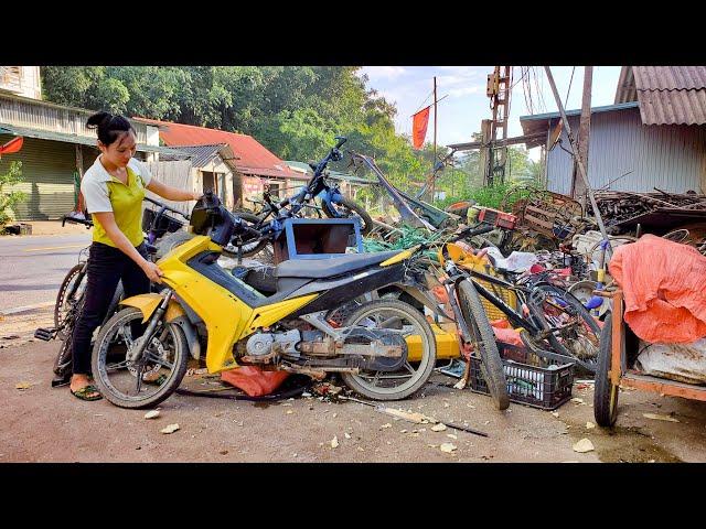 Genius girl revives old Yamaha 125cc from junkyard into mint condition | Miss Mechanic