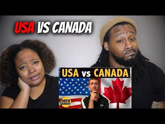  vs  American Couple Reacts "USA vs CANADA (Similarities & Differences)"