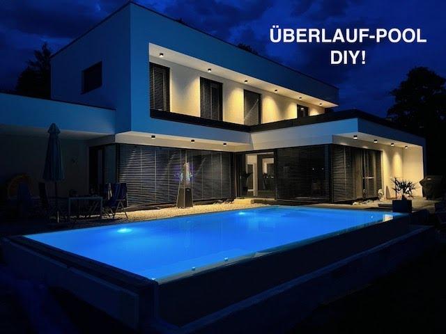 Infinity Pool DIY / Überlaufpool selbst bauen / Betonpool 8m x 4m