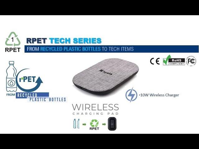 RPET ECO Wireless Charger - Constructed with GRS certified Recycled Plastic Bottles