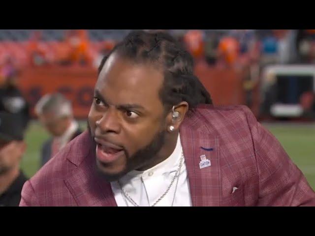 “RUN THE DAMN BALL!” Richard Sherman loses his mind on Broncos Interception