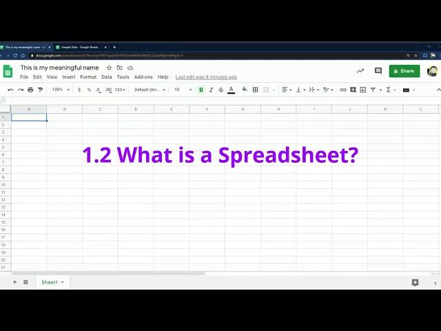 1.2 What is a Spreadsheet