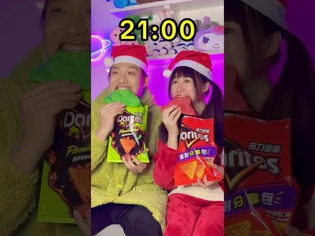 Green Red Food Challenge Mukbang ASMR Our weekend  #funny #asmr #shorts #squidgame #christmas