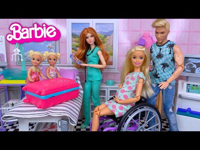 Barbie Doll Family New Baby Stories - Nursery, Packing for Hospital & Baby Arrival