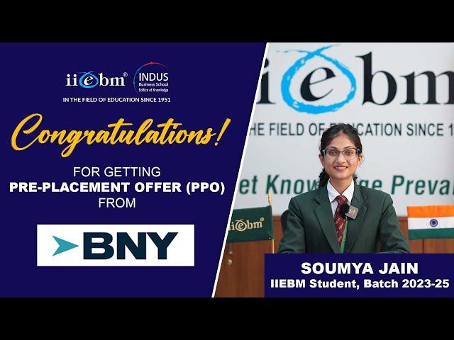 || Saumya Jain || Pre-placement offer from BNY ||