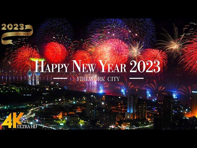 Happy New Year 2023 4K - Colorful Firework Display Around the World | Firework SoundCountdown 2023