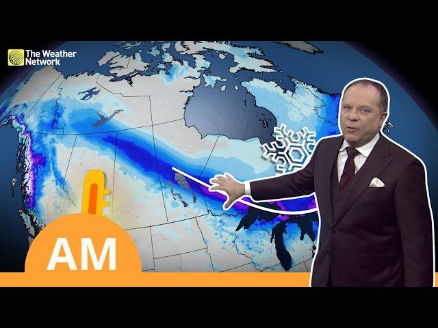 Canada's National Forecast: Winter Weather Travel Advisory as Snow Moves East | #WeatherAM