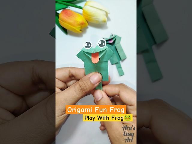 DIY Origami Fun Frog game making for kids @ArasEasyArt #diy #youtubeshorts #activity #cute #frog