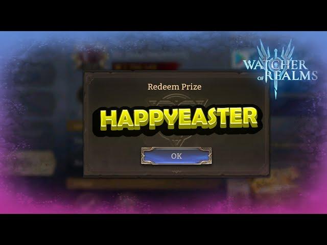 happyeaster redemption code! [Watcher of Realms]