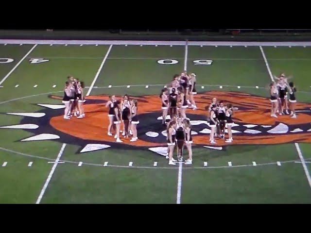 Byron Center cheerleaders at halftime of football game