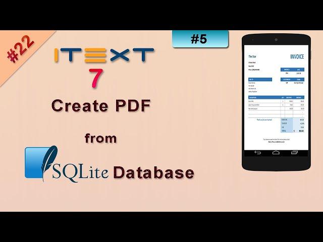 #5 Create PDF from SQLite Database | itext pdf android | itext Android Studio tutorial