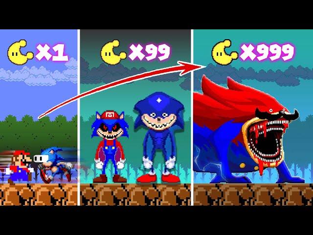 Super Mario Bros. But Every Moon Makes Sonic Become Hyper Sonic vs Shin Sonic Tapes |Ninja Mario