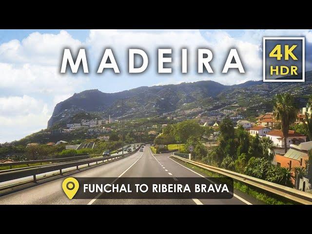 Discover MADEIRA, Portugal  | South Coast (Funchal to Ribeira Brava) - 4K Drive Tour