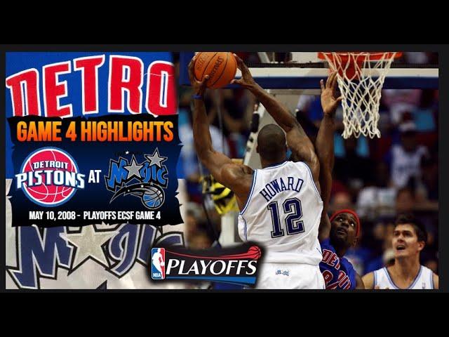 2008 Playoffs ECSF Game 4 - Detroit Pistons at Orlando Magic - Full Highlights