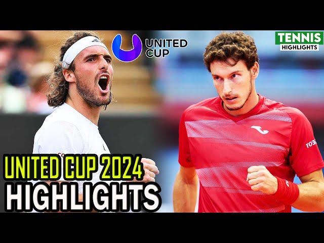 Stefanos Tsitsipas vs Pablo Carreno Busta Highlights | United Cup 2025