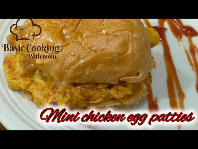 mini egg chicken Pattie burger| lunch box idea| back to school recipe