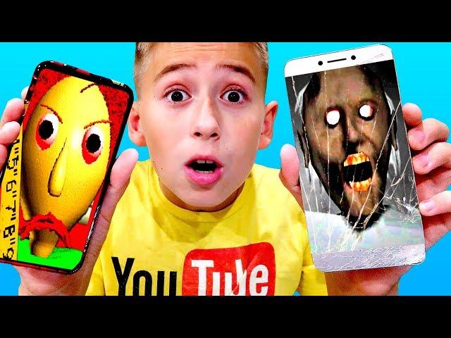 Granny smashed the IPHONE XS Baldi vs Granny clonesin the Granny's house gameplay from DAD