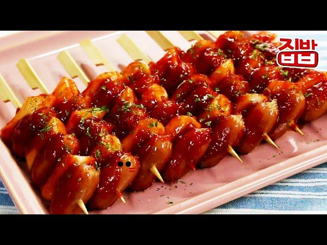 Sausages & Rice Cake Skewers / SoTteok SoTteok / Korean Simple Recipe